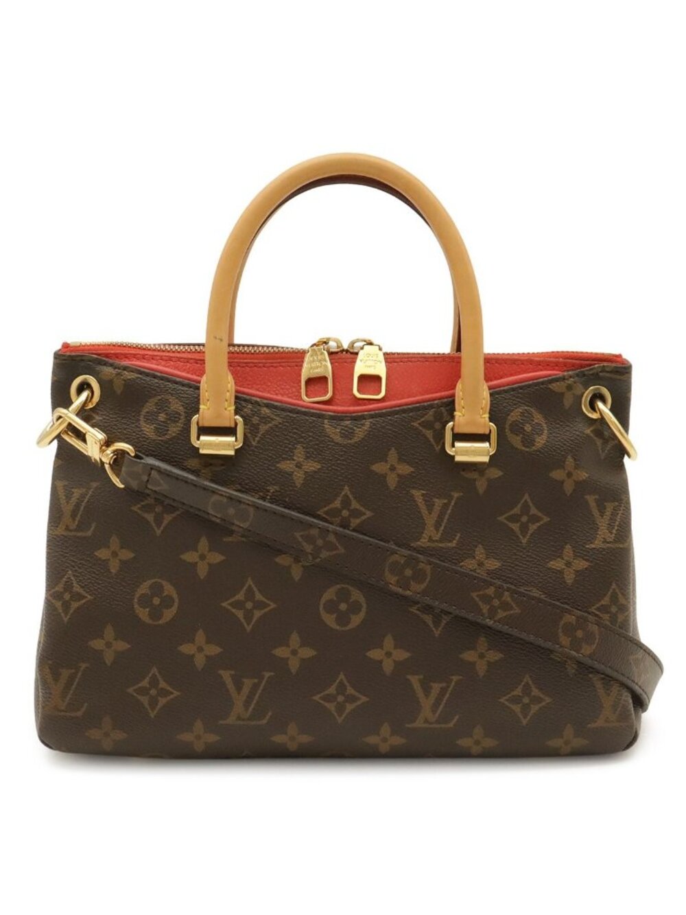 Louis Vuitton Monogram Pallas BB 2-Way Shoulder Bag Crossbody Leather Poppy